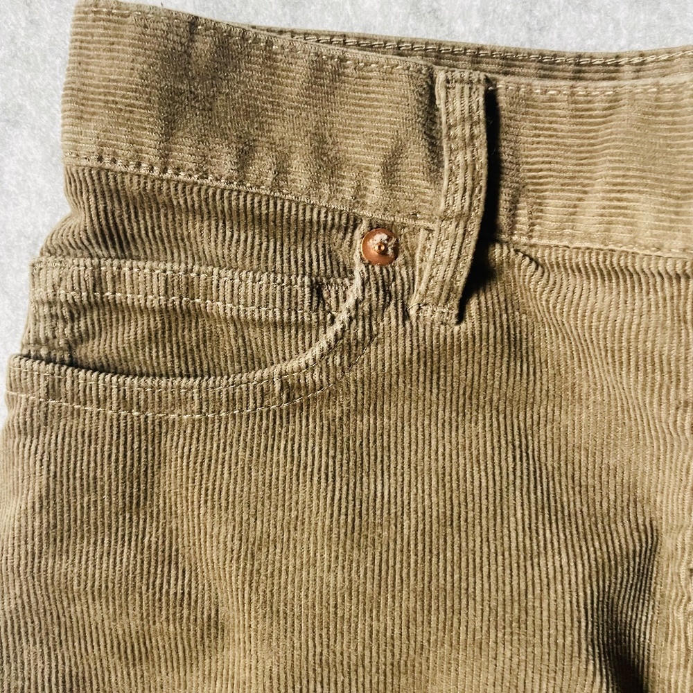 Muji XS Tan Corduroy Midi Pencil Skirt - Picture 4 of 9